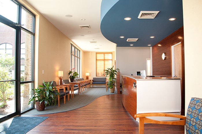 Reception area at Vaught Orthodontics in Savannah and Richmond Hill, GA