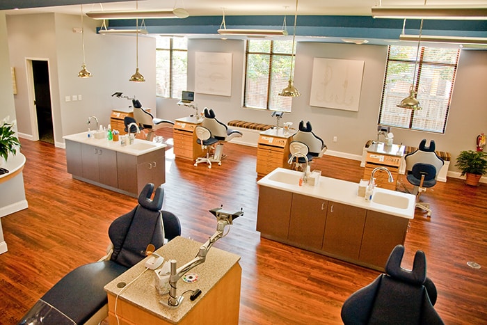 Main floor for treatment at Vaught Orthodontics in Savannah and Richmond Hill, GA